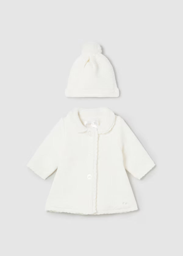 Mayoral Baby Girl Sweater Coat & Hat Set   2452-92   Crudo *