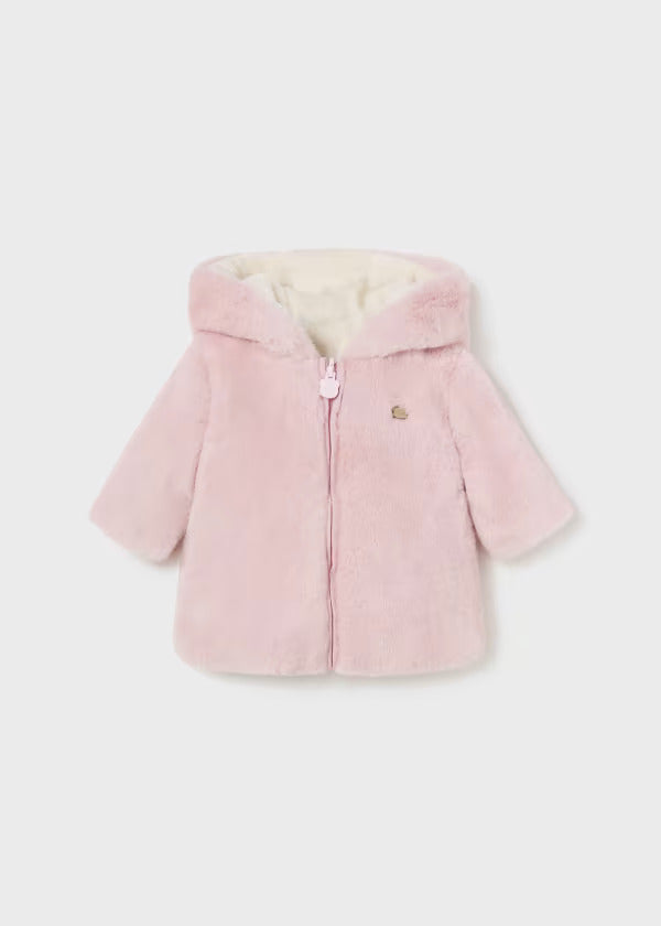 Mayoral Baby Girl Plush Coat  2449-24  Rubor