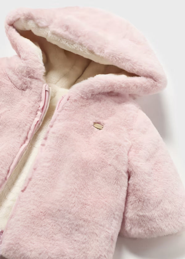 Mayoral Baby Girl Plush Coat  2449-24  Rubor