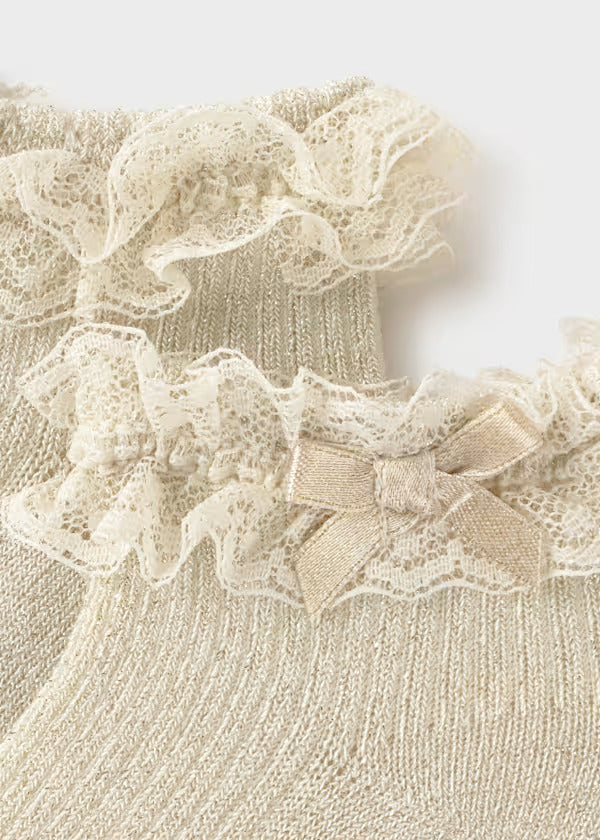Mayoral Baby Girl Fancy Sock   9061-61   Champagne