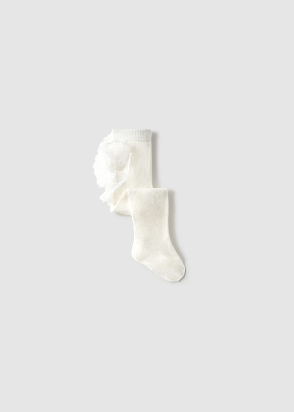 Mayoral Baby Girl Tights With Lace Ruffles    9913-84   Crudo