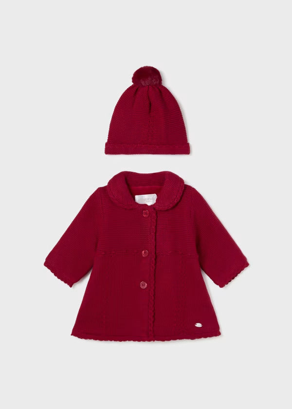 Mayoral Baby Girl Knit Coat Sweater  2452-93  Rojo *