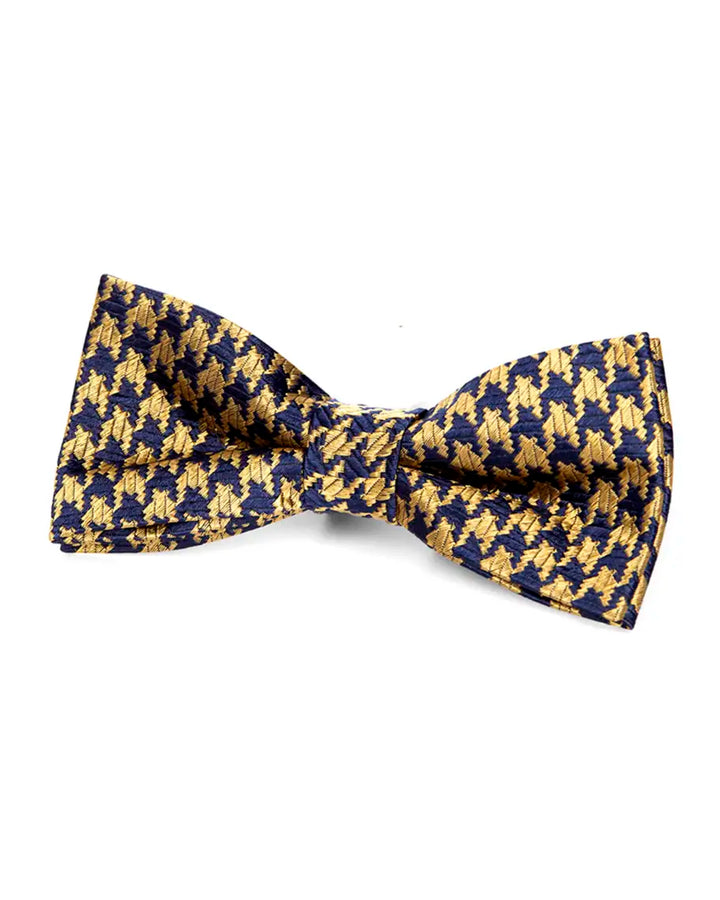 Appaman Navy/Gold Houndstooth  Bow Tie *