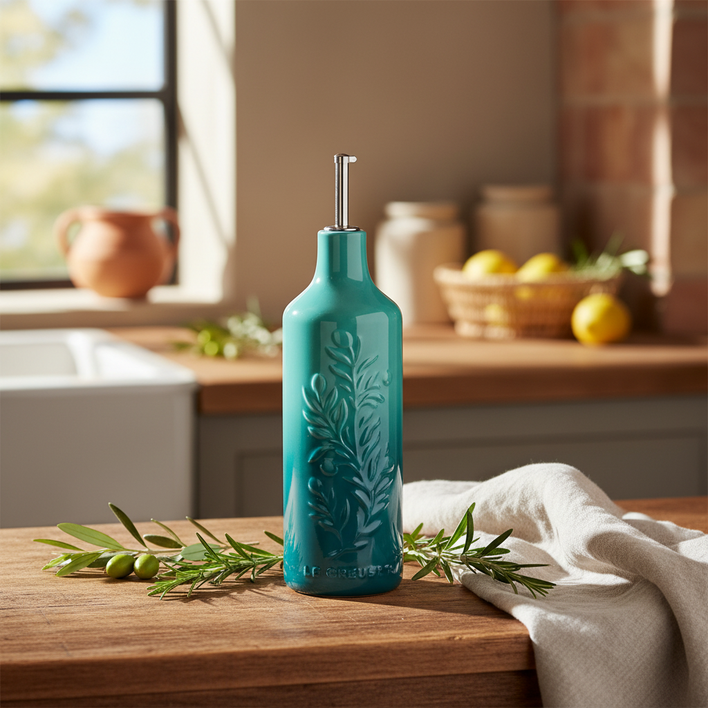 Le Creuset Olive Branch Oil Cruet  -  Bleu Riviera