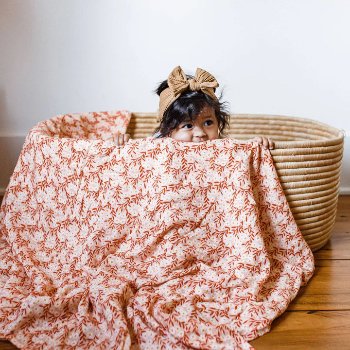 1Canoe2 Pink Daisy Baby Swaddle