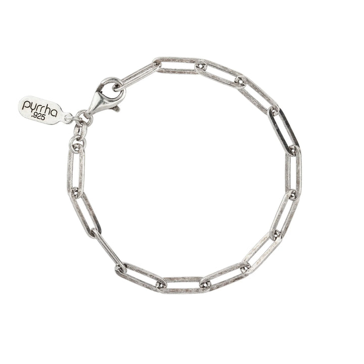 Pyrrha Oxidized Large Paperclip Chain Bracelet  B81-O