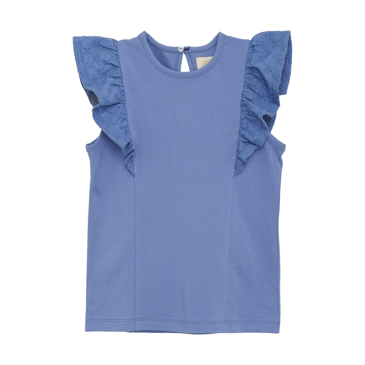 Creamie Girls Short Sleeve Tee with Eyelet Trim  822619-7132  Periwinkle