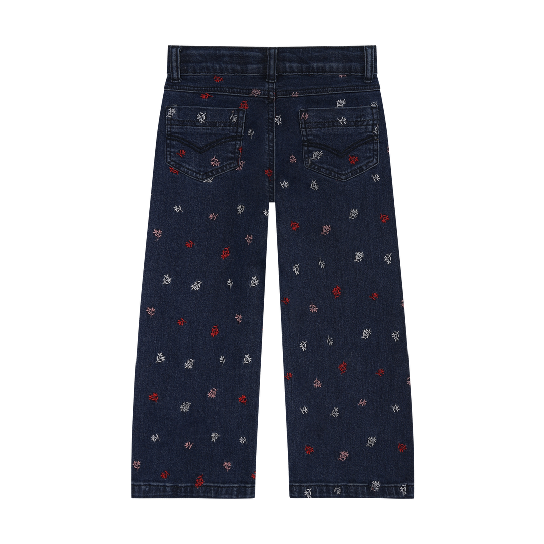 Minymo Girls Denim Embroidered Pants   124419-7023