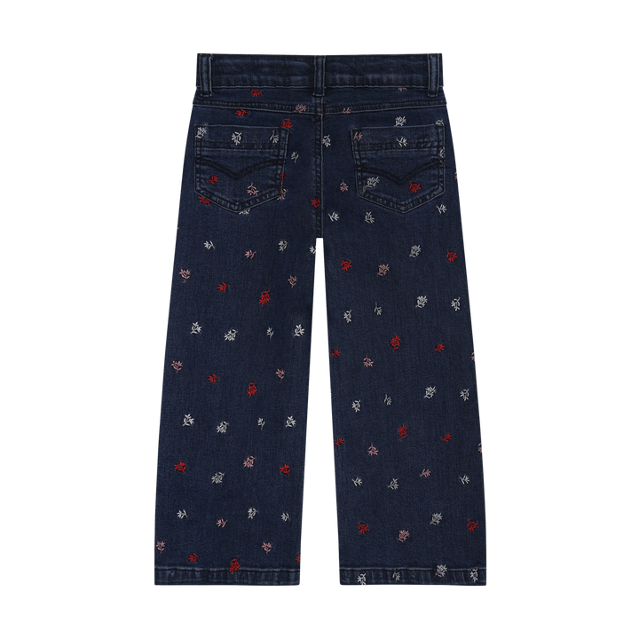 Minymo Girls Denim Embroidered Pants   124419-7023