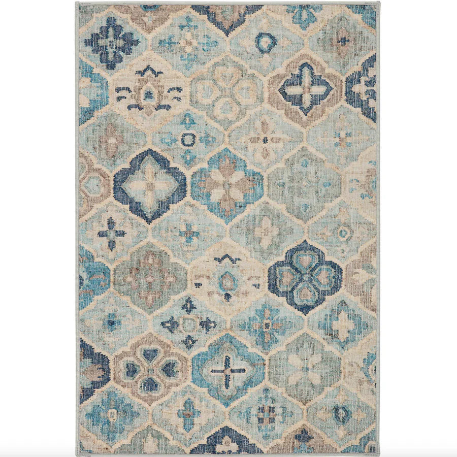 Pali Blue Washable Rug