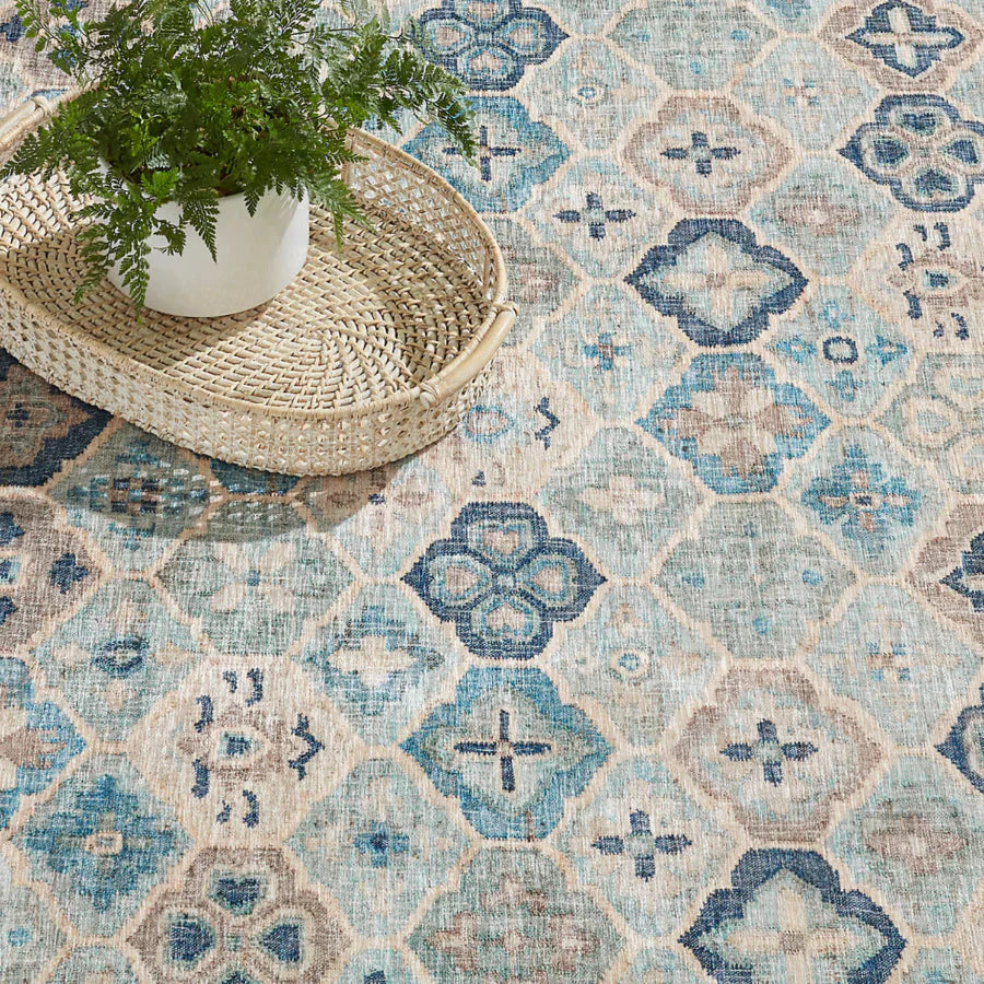 Pali Blue Washable Rug