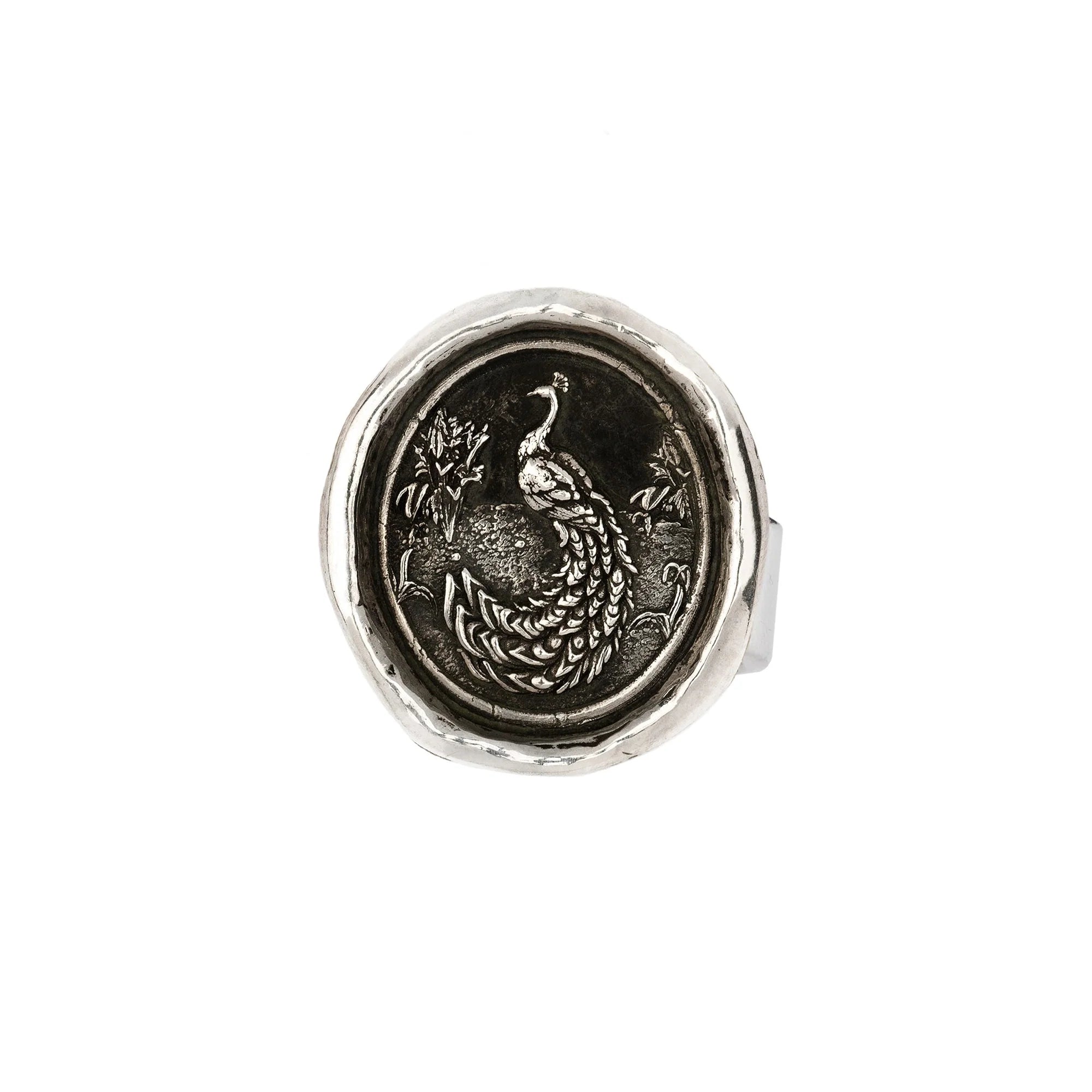 Pyrrha Peacock Talisman Ring  R3-779-7.5  Silver