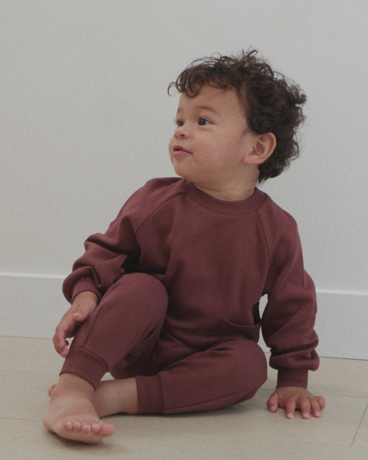 Quincy Mae Baby Sweatpant   QM026KITE   Black Cherry