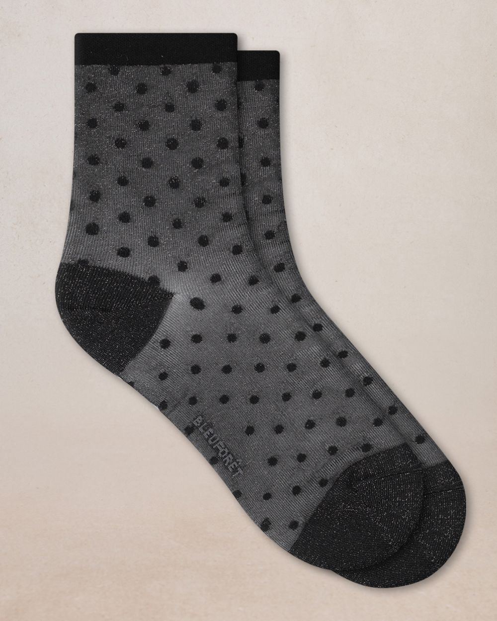Bleuforet Sheer Ankle Socks with Dots  6633  Black
