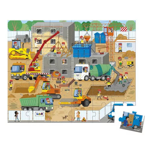 Janod 36pc Puzzle - Construction Site  J02533