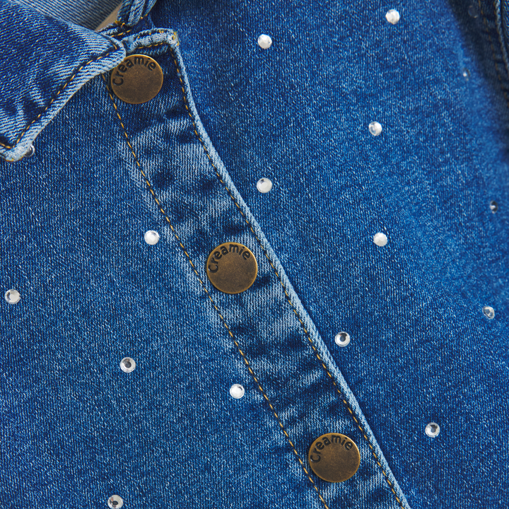 Creamie Girls Denim Jacket With Rhinestones   823166-7770
