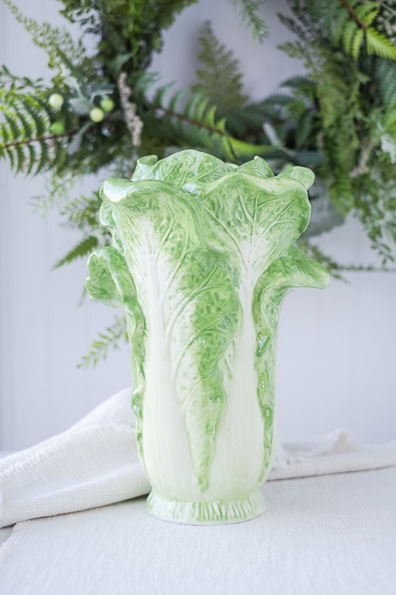 Raz 12.5" Green Cabbage Vase  4411193