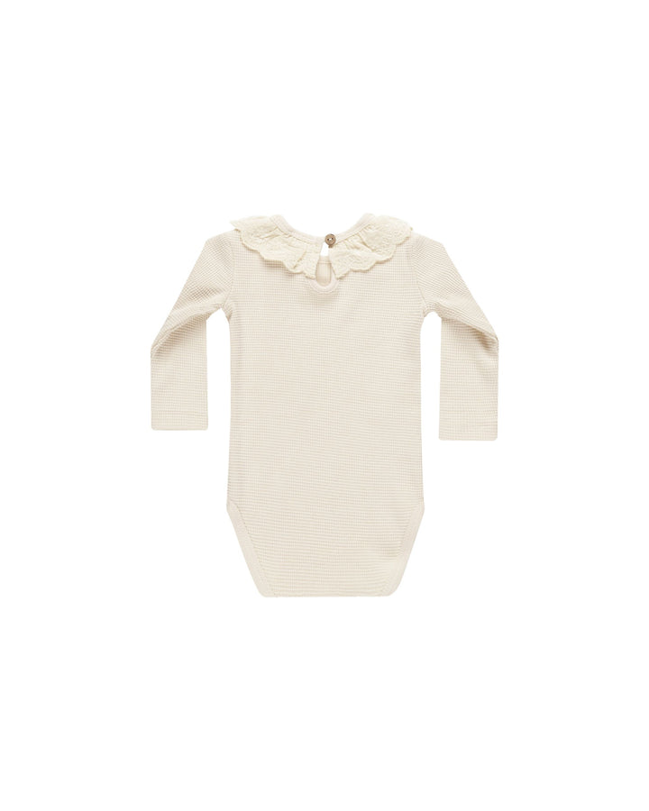 Quincy Mae Baby Girl Ruffle Collar Bodysuit   QM510TURA   Natural
