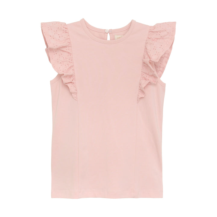 Creamie Baby Girl Short Sleeve Tee with Eyelet Trim  822619-5820  Blush