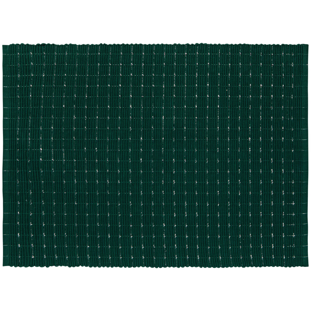 Danica Ribbed Spruce Silver Placemats