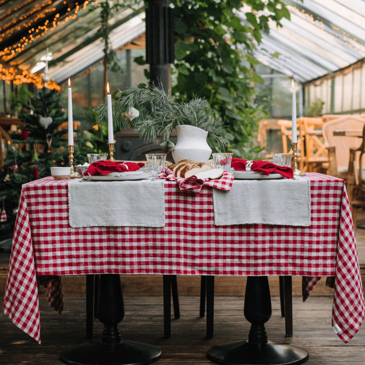 Linen Tales Red Gingham Tablecloth & Napkins