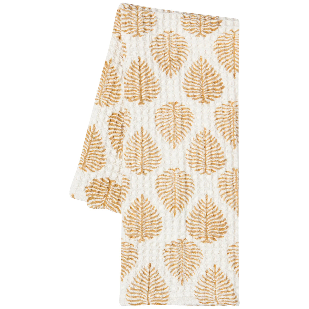 Danica Block Print Waffle Teatowel  HKT2948D  Arbor