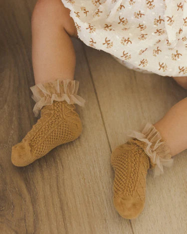 Noralee Ruffle Socks Ivory/Golden Set/2