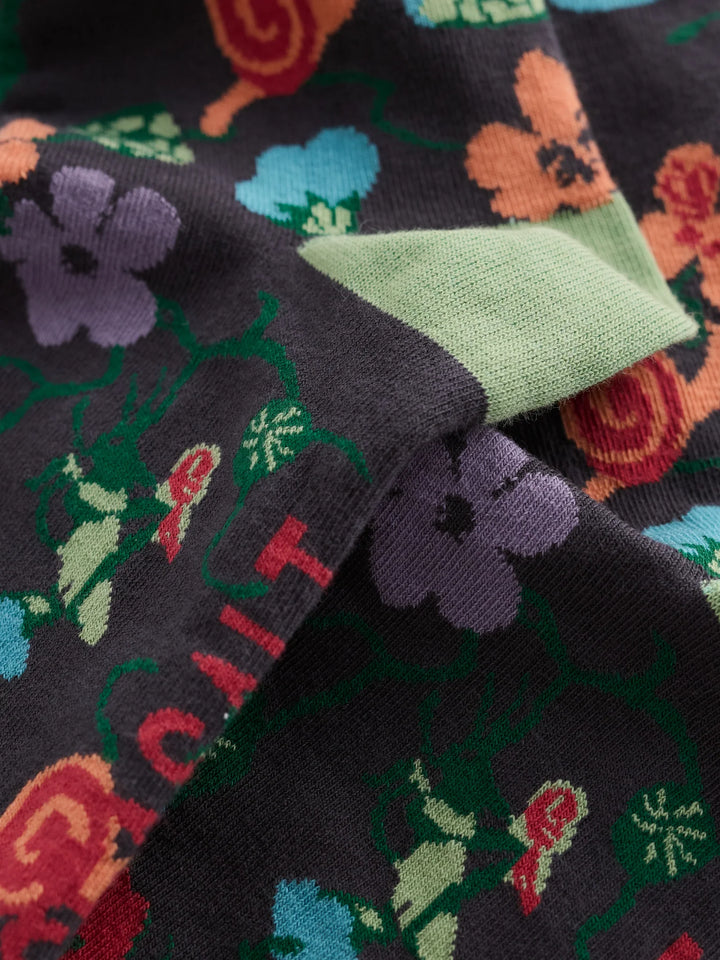 Seasalt Bamboo Arty Socks  38354  Nasturtium Press Slate