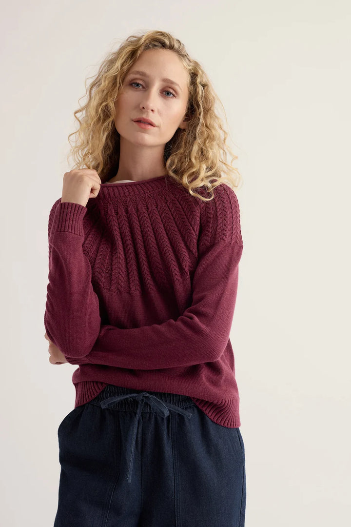 Seasalt Stone Chat Pullover  38723  Plum Berry