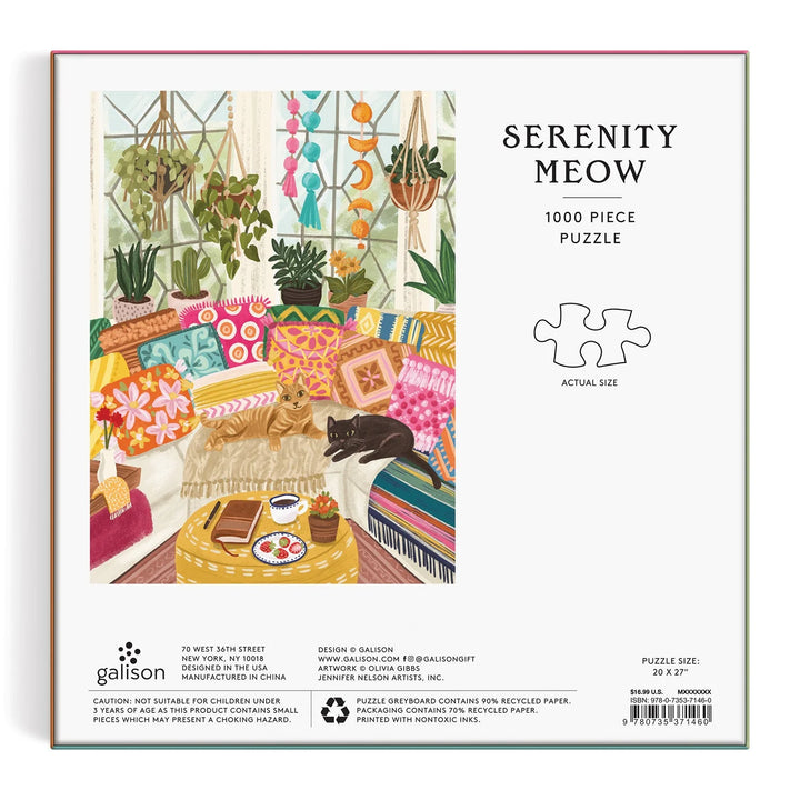 Galison Serenity Meow 100 Piece Puzzle