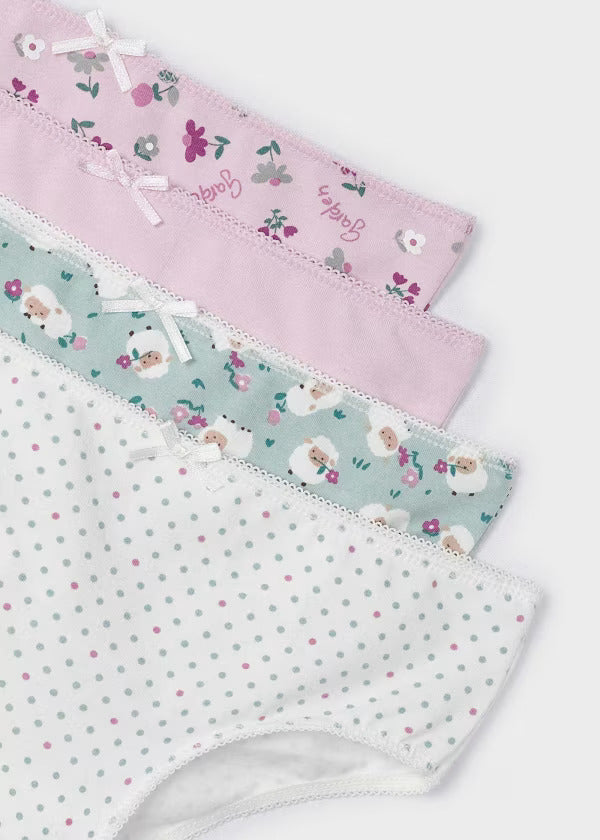 Mayoral Girls Underpants  Set of 4  10791-21  Pastel