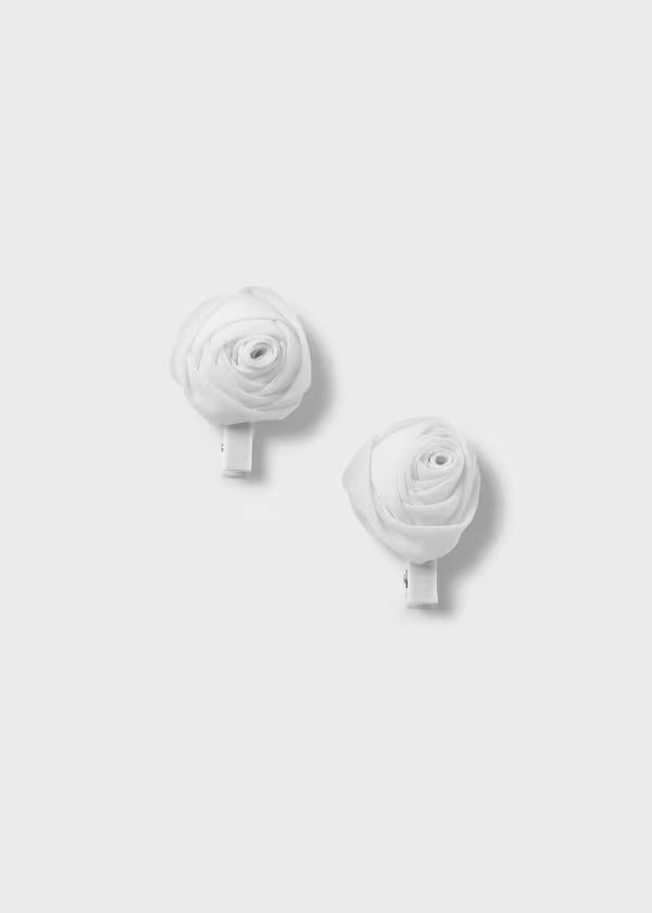 Abel & Lula Chiffon Flower Clip Set of 2  5411-10  Nata *