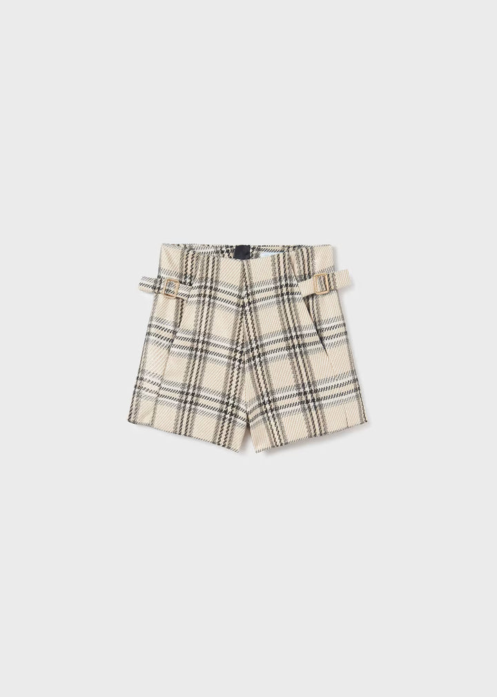 Abel & Lula Girls Plaid Shorts  5761-9  Beige *