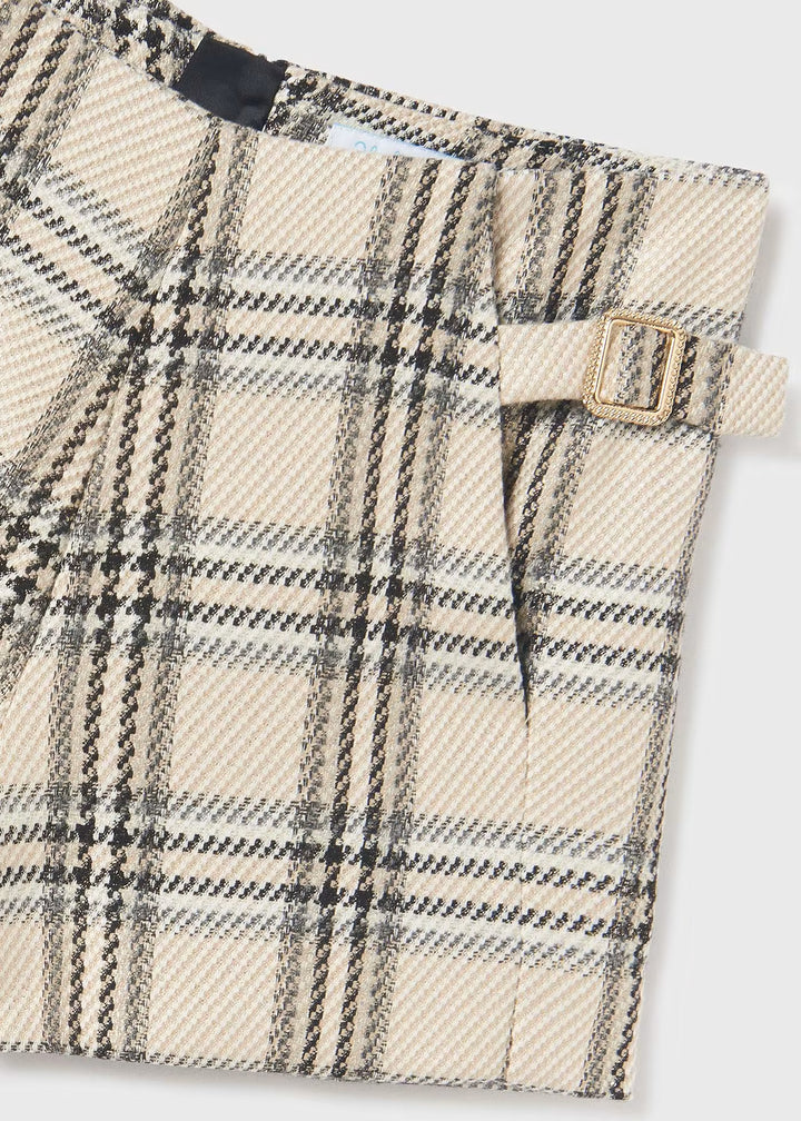 Abel & Lula Girls Plaid Shorts  5761-9  Beige *