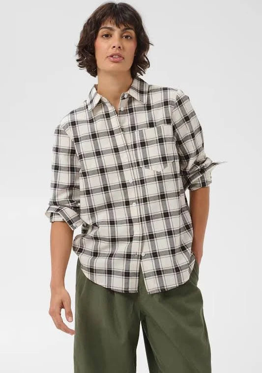 Part Two Yana Shirt  30310281  Dark Navy/Mole Check