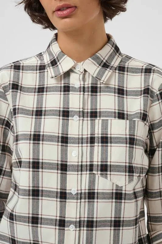 Part Two Yana Shirt  30310281  Dark Navy/Mole Check