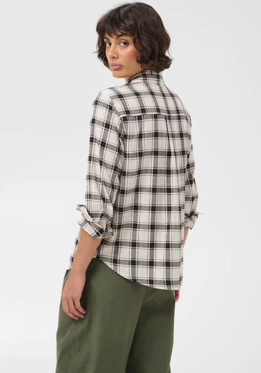 Part Two Yana Shirt  30310281  Dark Navy/Mole Check