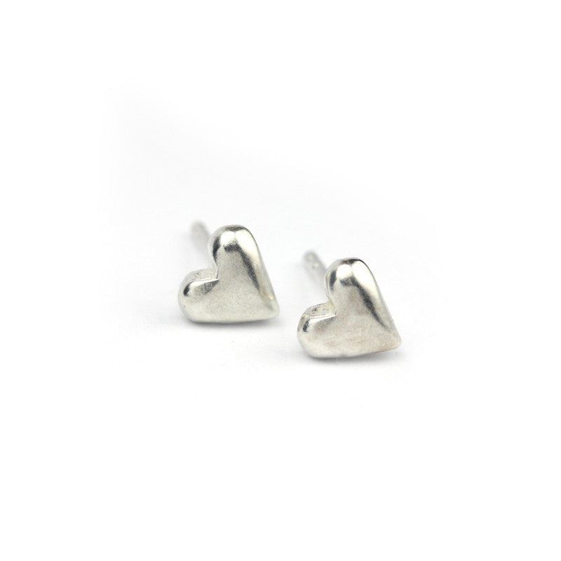 Marmalade Heart Studs - Silver
