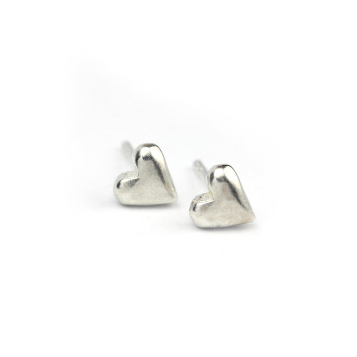 Marmalade Heart Studs - Silver