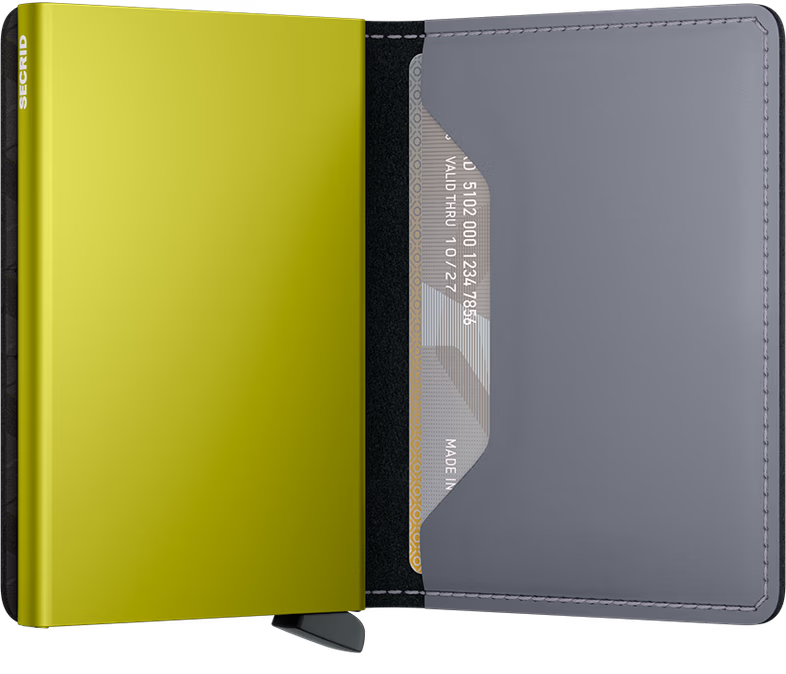 Secrid Slimwallet  SM  Matte Grey and Lime