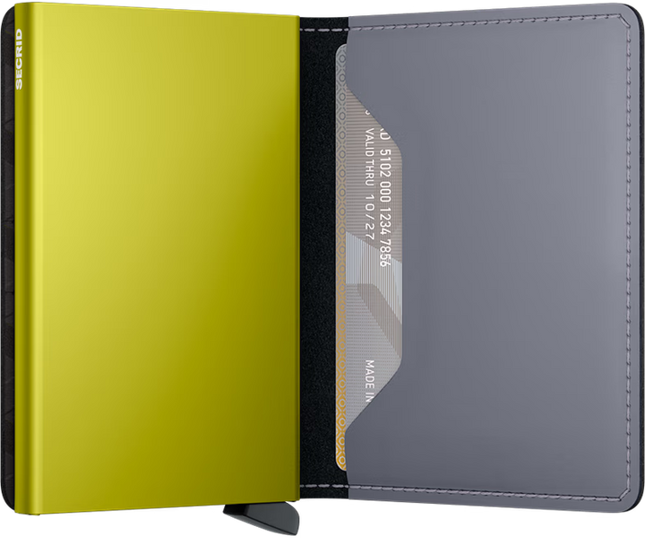 Secrid Slimwallet  SM  Matte Grey and Lime