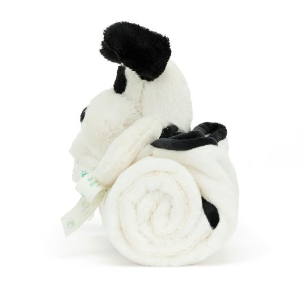 Jellycat Bashful Black and Cream Puppy Blankie  BLNK4BCP