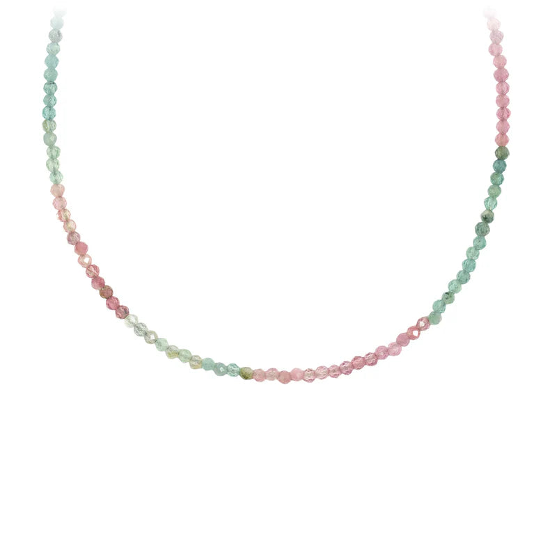 Pyrrha Tourmaline Faceted Stone Bead Choker  N31245TC