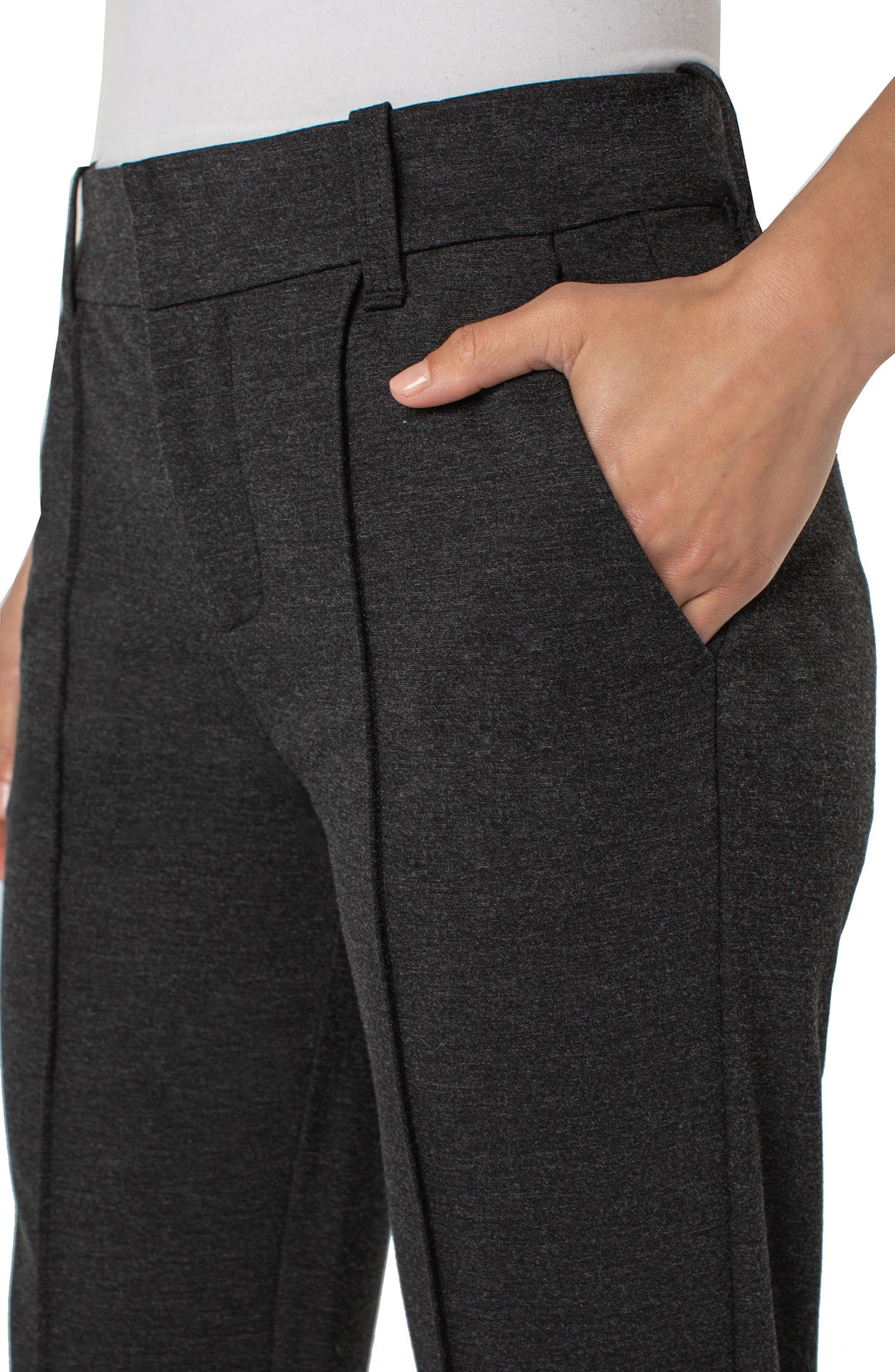 Liverpool Gemma Cigarette Pant  LM5709M42  Heathered Charcoal
