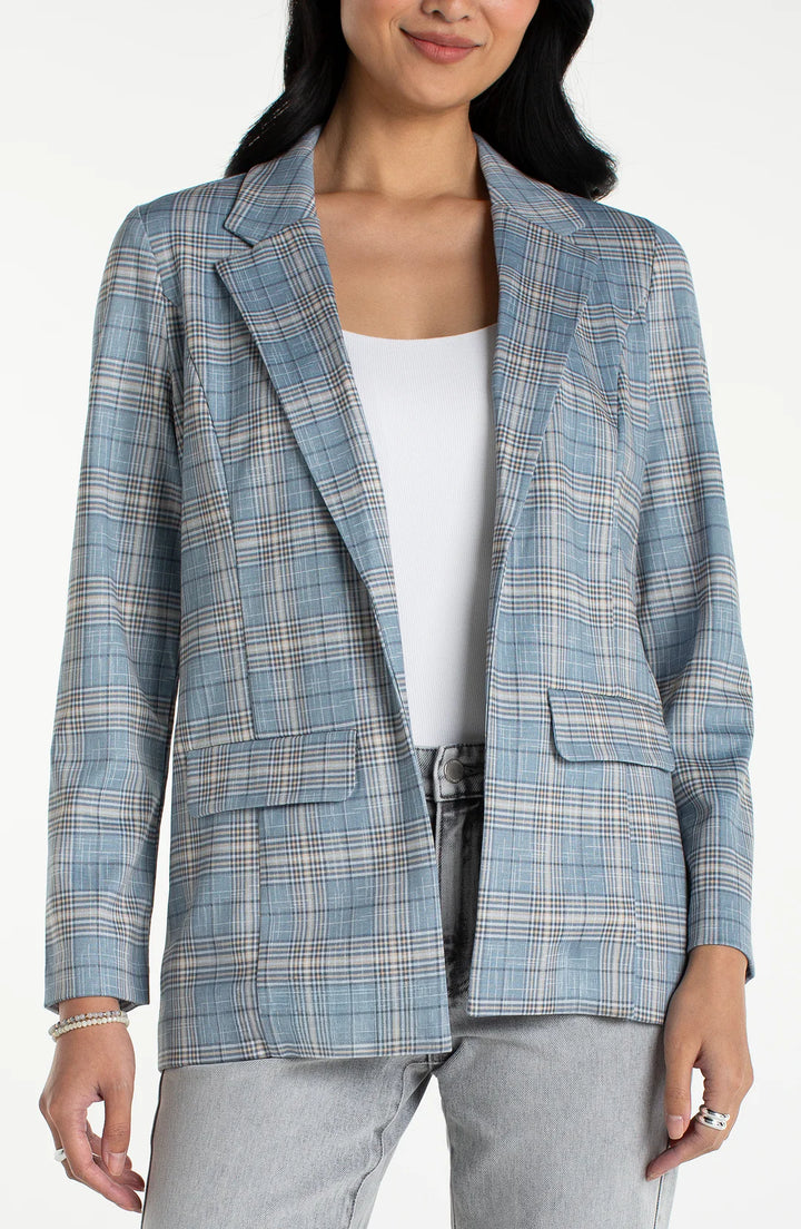 LIverpool Boyfriend Blazer  LM1210TL57  Shadow Blue/Multi Plaid