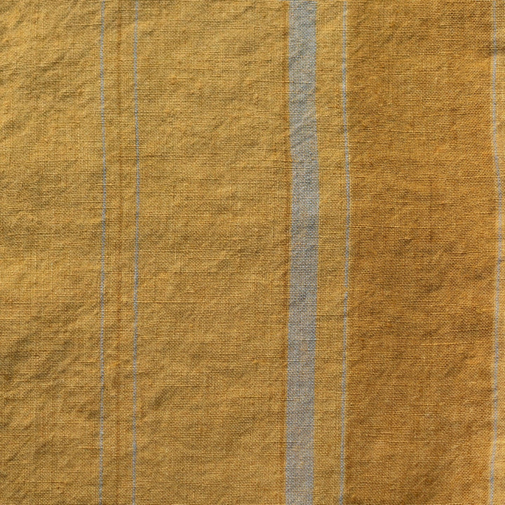Linen Tales Amber & Bronze Stripes Tablecloth & Napkins