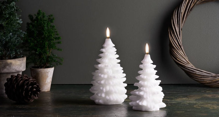 Uyuni LED Christmas Tree Candle  -  Nordic White Smooth