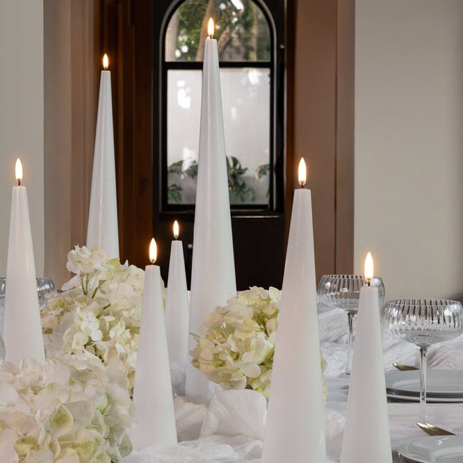 Uyuni LED Nordic White Smooth Cone Candle