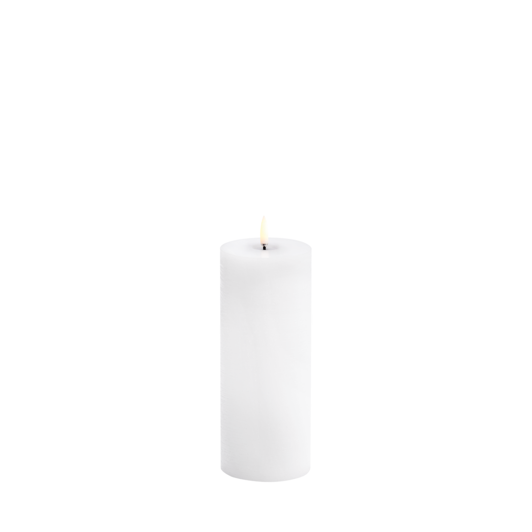 Uyuni  Rustic Melted Pillar Nordic White