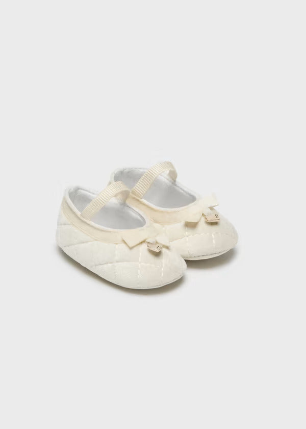 Mayoral Baby Girl Velvet Mary Jane Shoes  9689-82  Garbanzo
